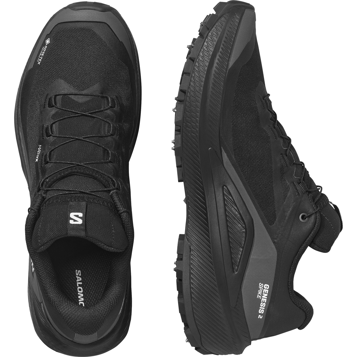 Кроссовки Salomon Genesis 2 GORE-TEX Spike, цвет: Чёрный / Белый — фото 2