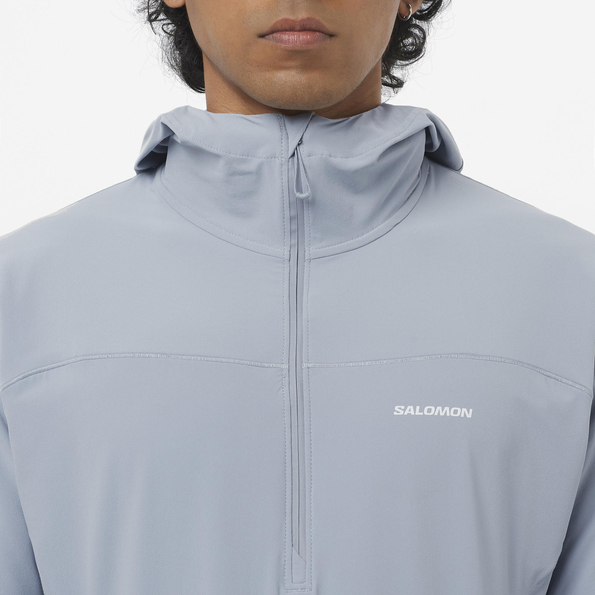 SALOMON ウィンドブレーカー フーディー ライトグレー XS SENSE AERO HYBRID Grey | Salomon