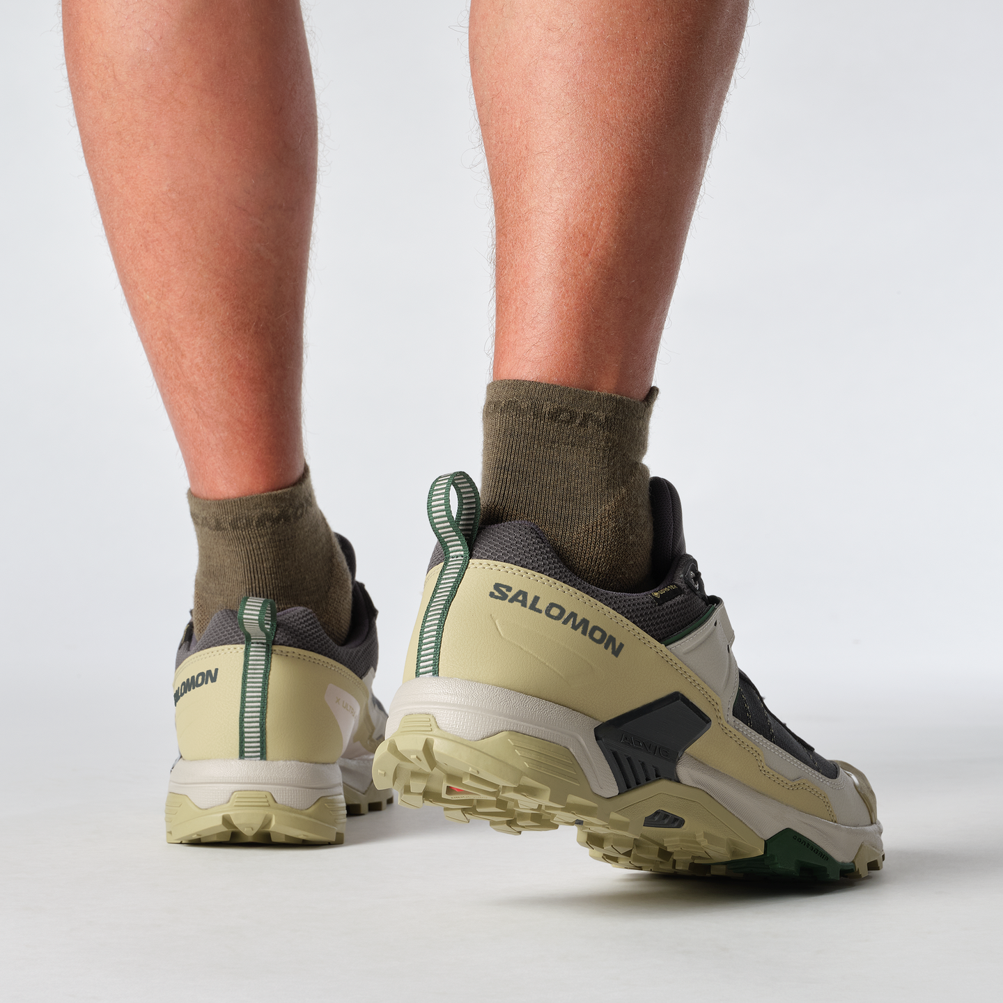 Обувь Salomon X Ultra 5 GORE-TEX, цвет: Асфальтовый / Серый зелёный — фото 8