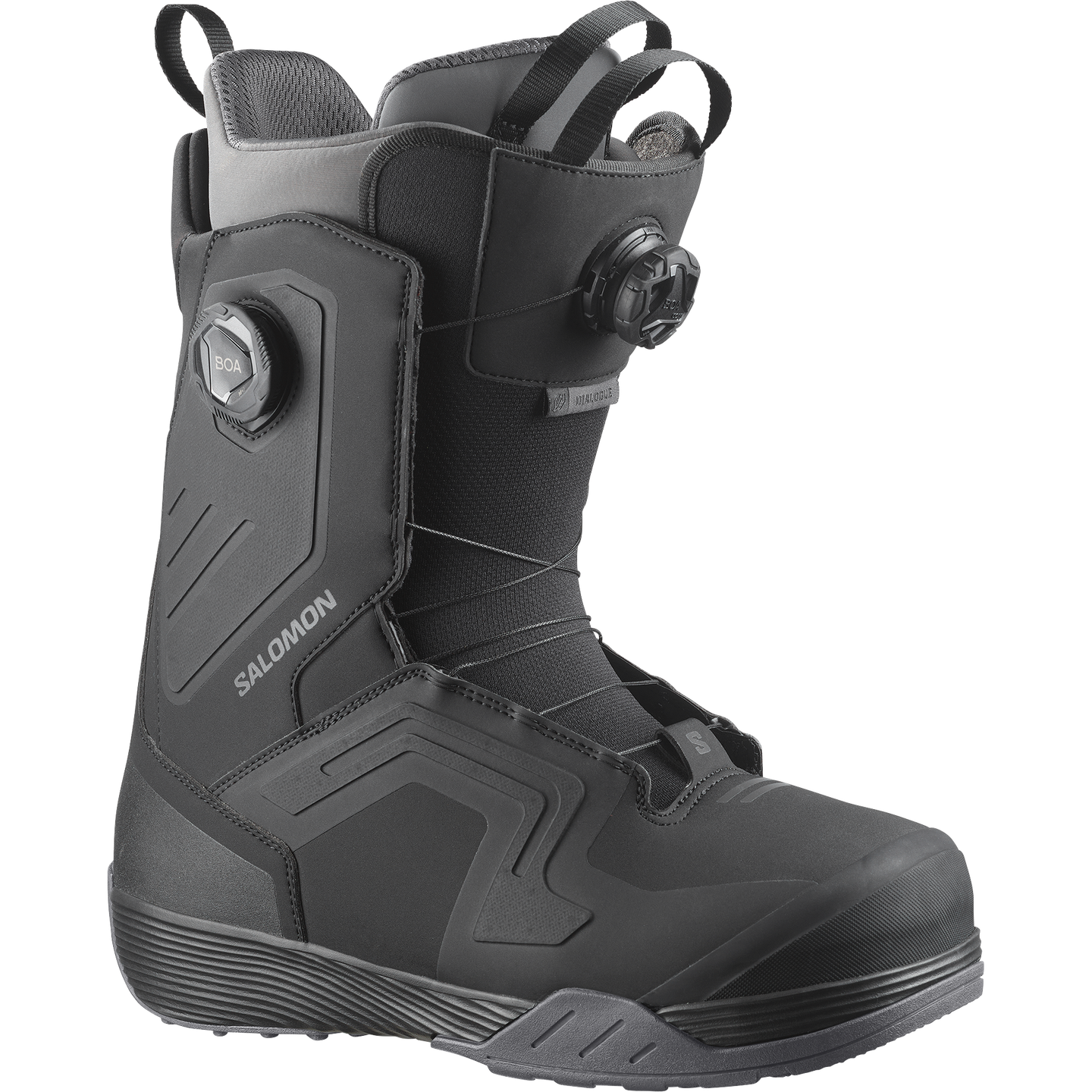 Мужские ботинки для сноуборда Salomon Dialogue Dual Boa® Wide, цвет: Чёрный / Асфальтовый — фото 1
