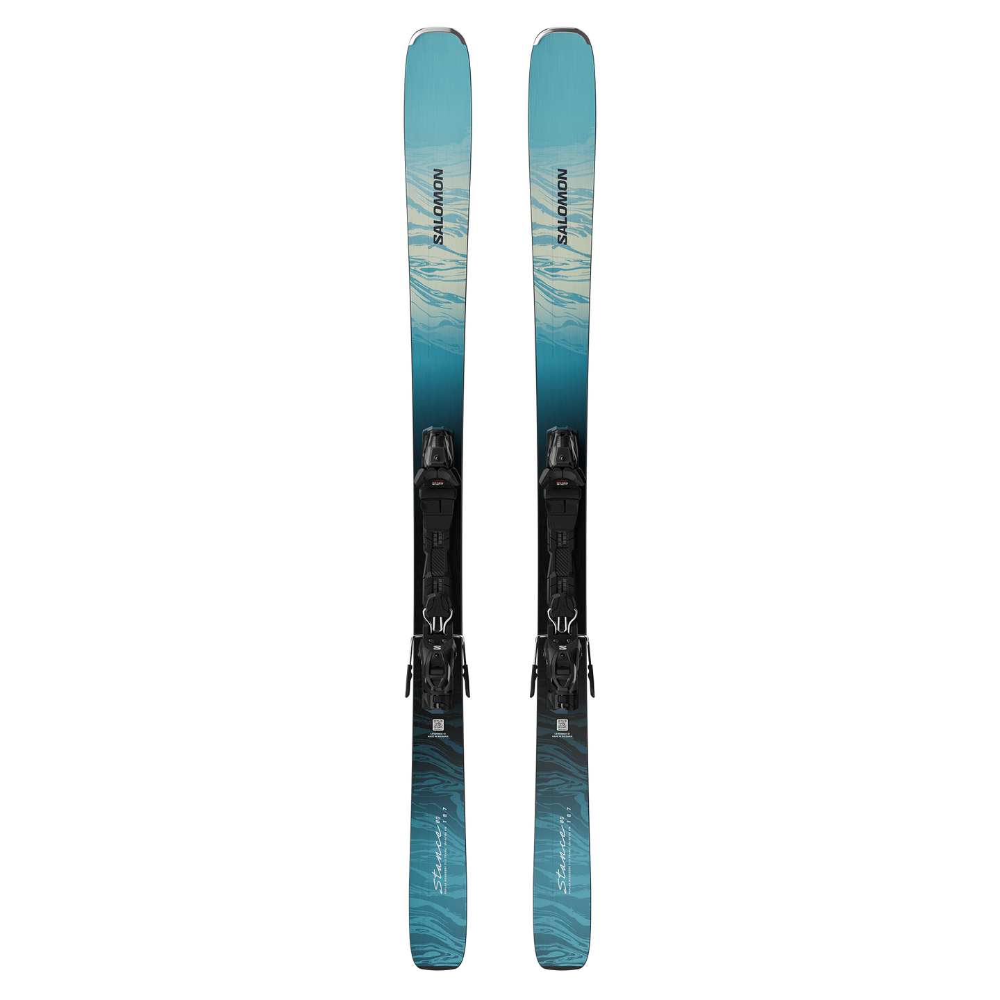 Женские лыжи Salomon Stance 80 (and M10), цвет: Синий / Фарфоровый — фото 1