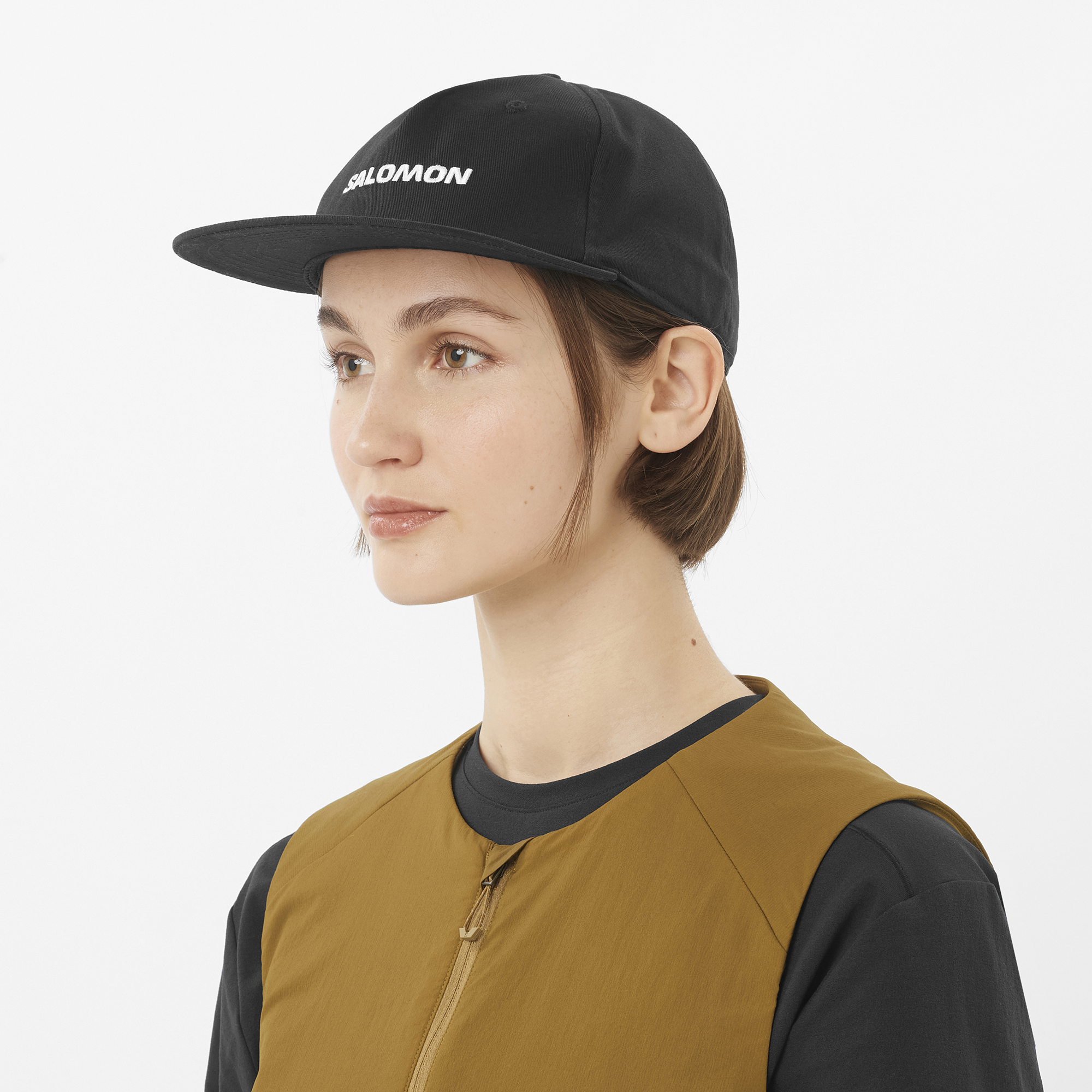 LOGO FLAT CAP Black | Salomon