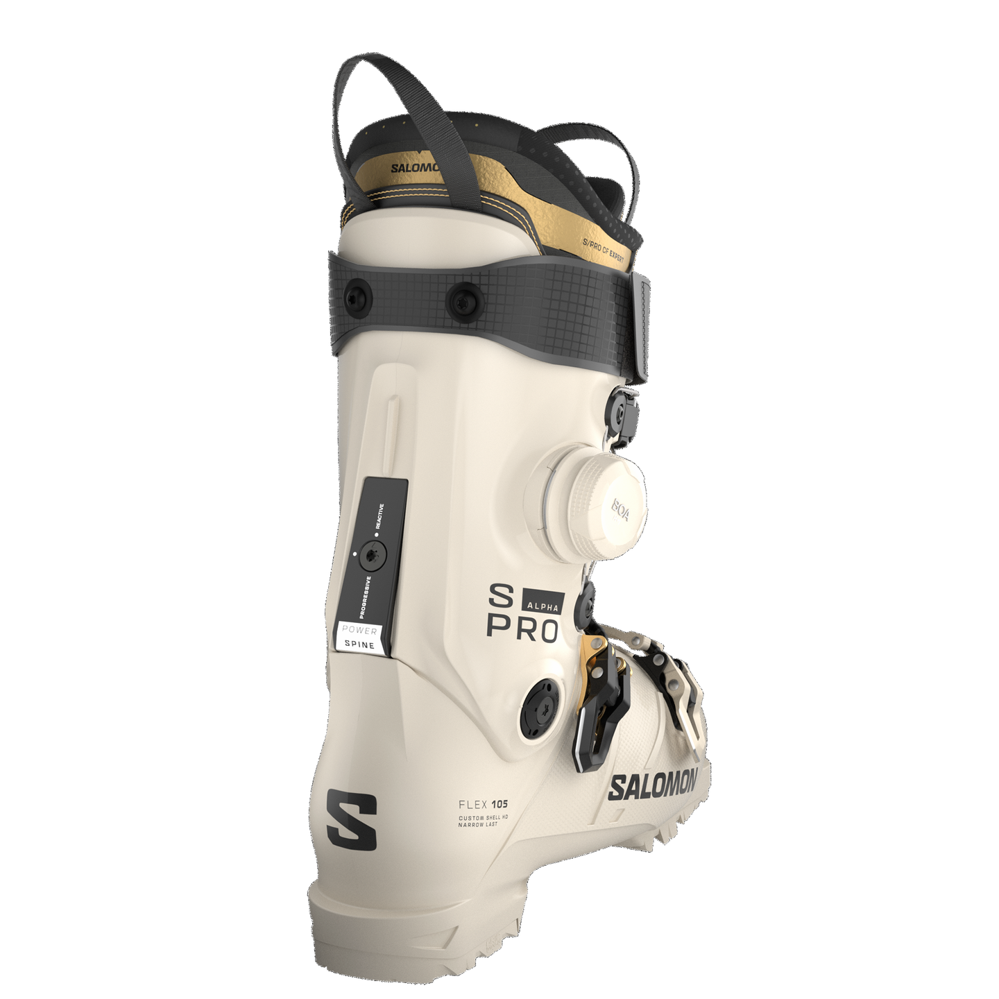 Женские горнолыжные ботинки Salomon S/Pro Alpha C Boa 105, цвет: Берёзовый / Чёрный — фото 2