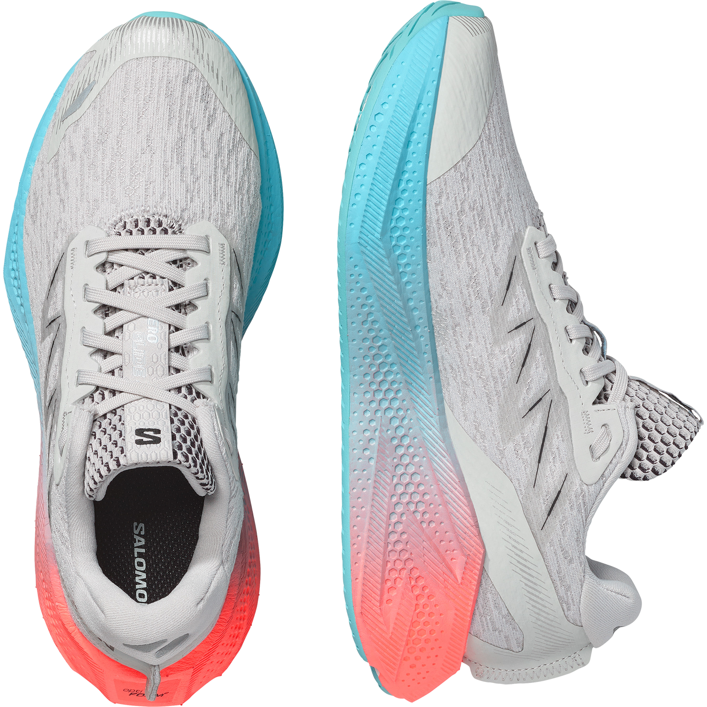 Женские кроссовки Salomon Aero Glide 4 Gradient, цвет: Серый фиолетовый / Чёрный — фото 2