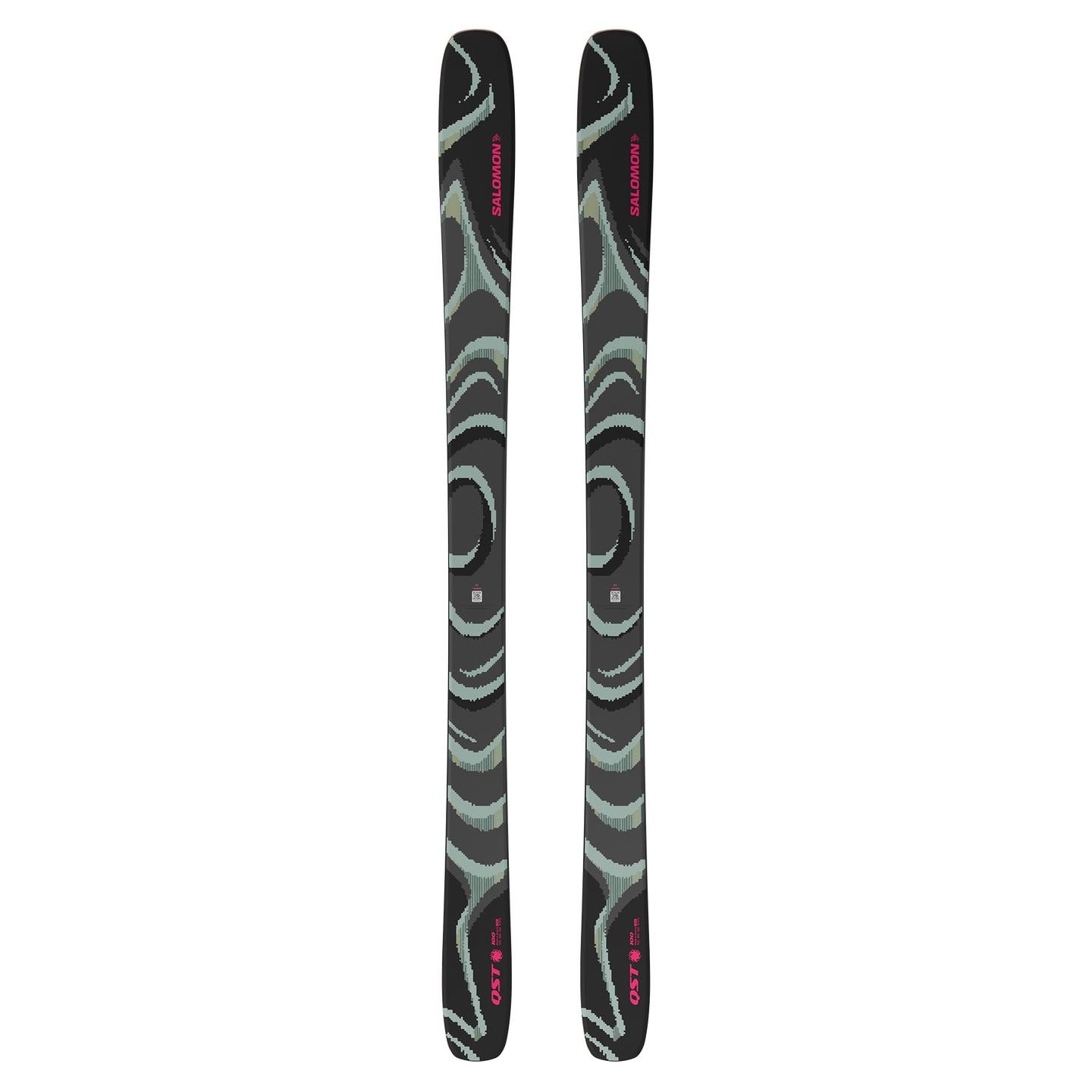 Лыжи Salomon QST 100 Black, цвет: Чёрный / Зелёный — фото 1