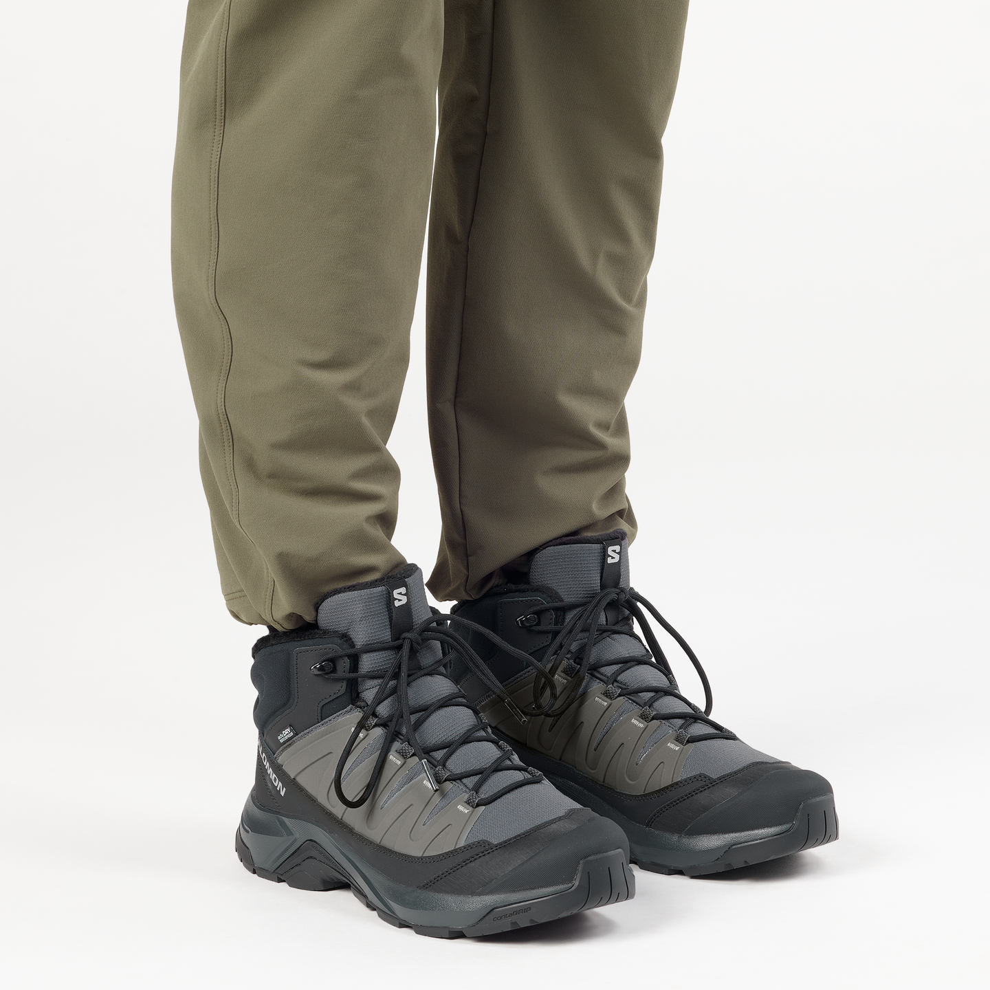 Мужские кроссовки Salomon X-ADVENTURE Coldrush Waterproof, цвет: Асфальтовый / Чёрный — фото 4