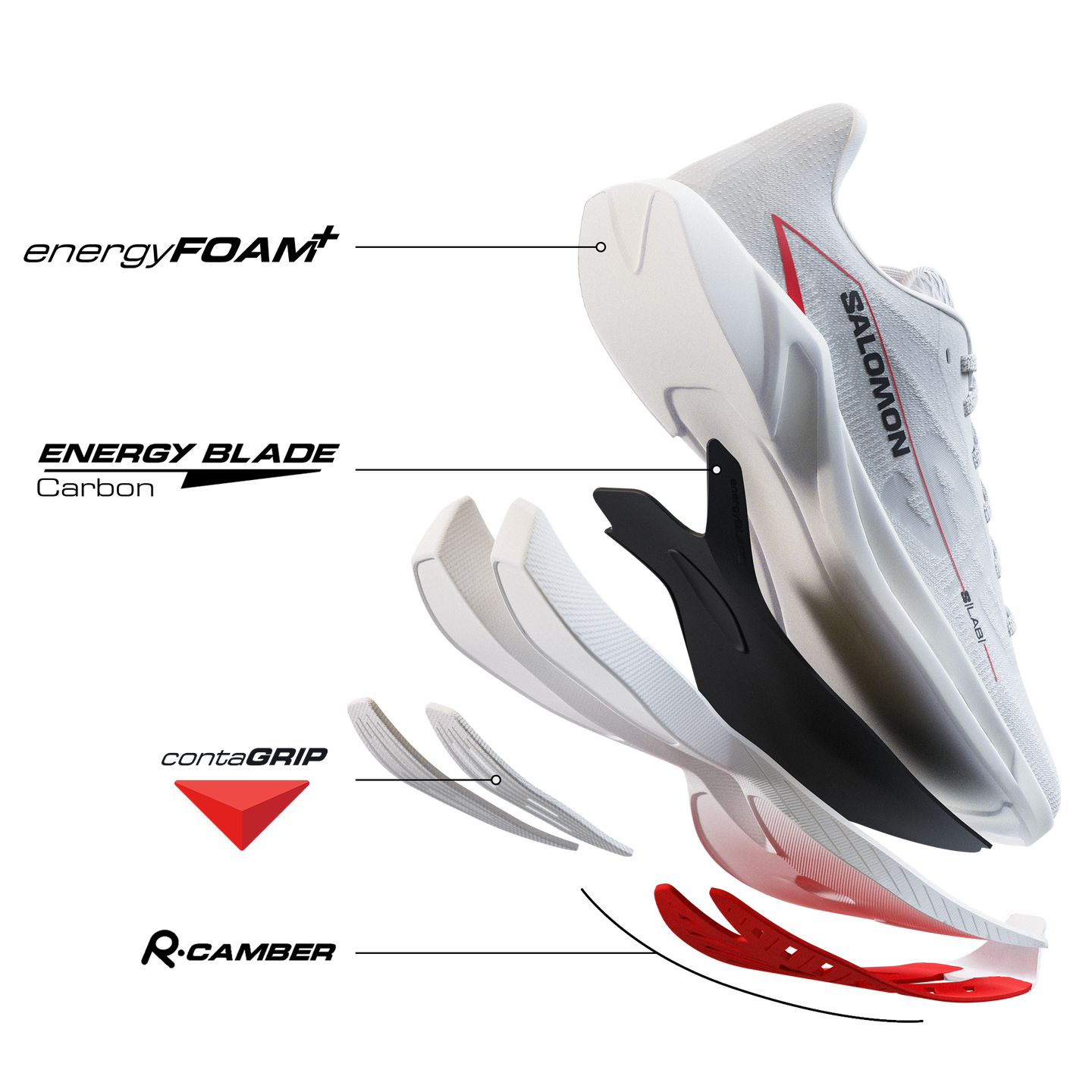 Кроссовки Salomon S/LAB Spectur, цвет: Белый / Красный — фото 11