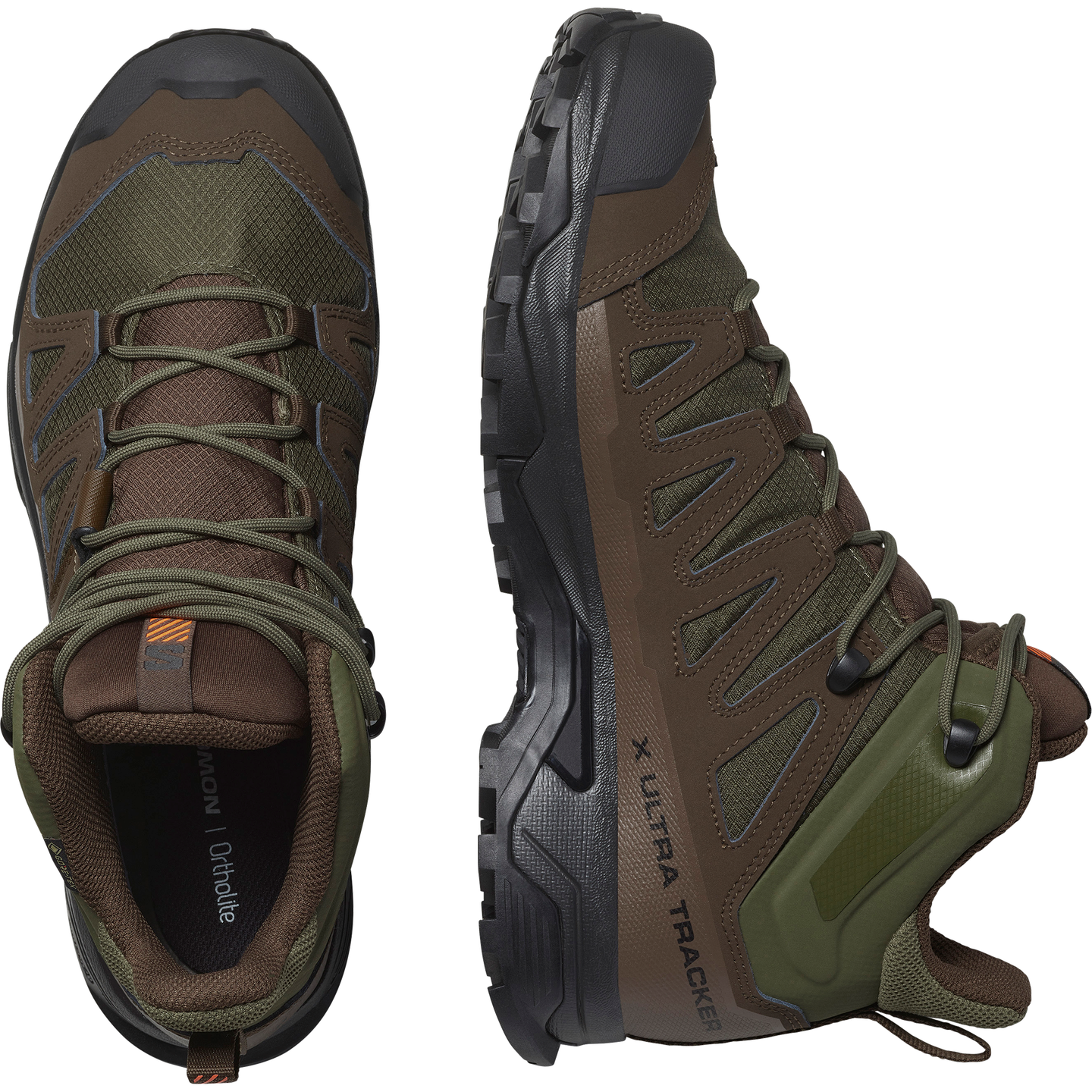 Обувь Salomon X Ultra Tracker GORE-TEX, цвет: Зелёный / Земляной коричневый — фото 2