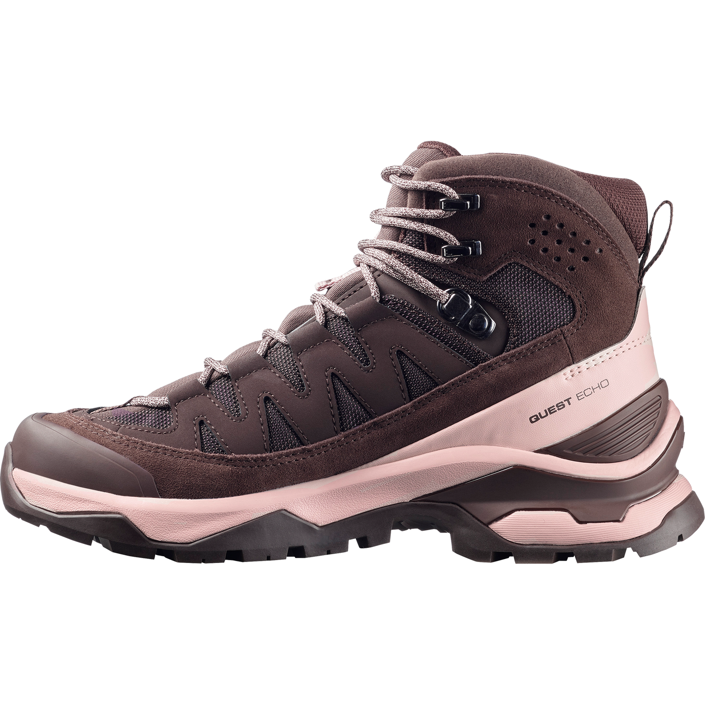 Обувь Salomon Quest Echo Gore Tex, цвет: Чёрный кофейный / Теневой серый — фото 3