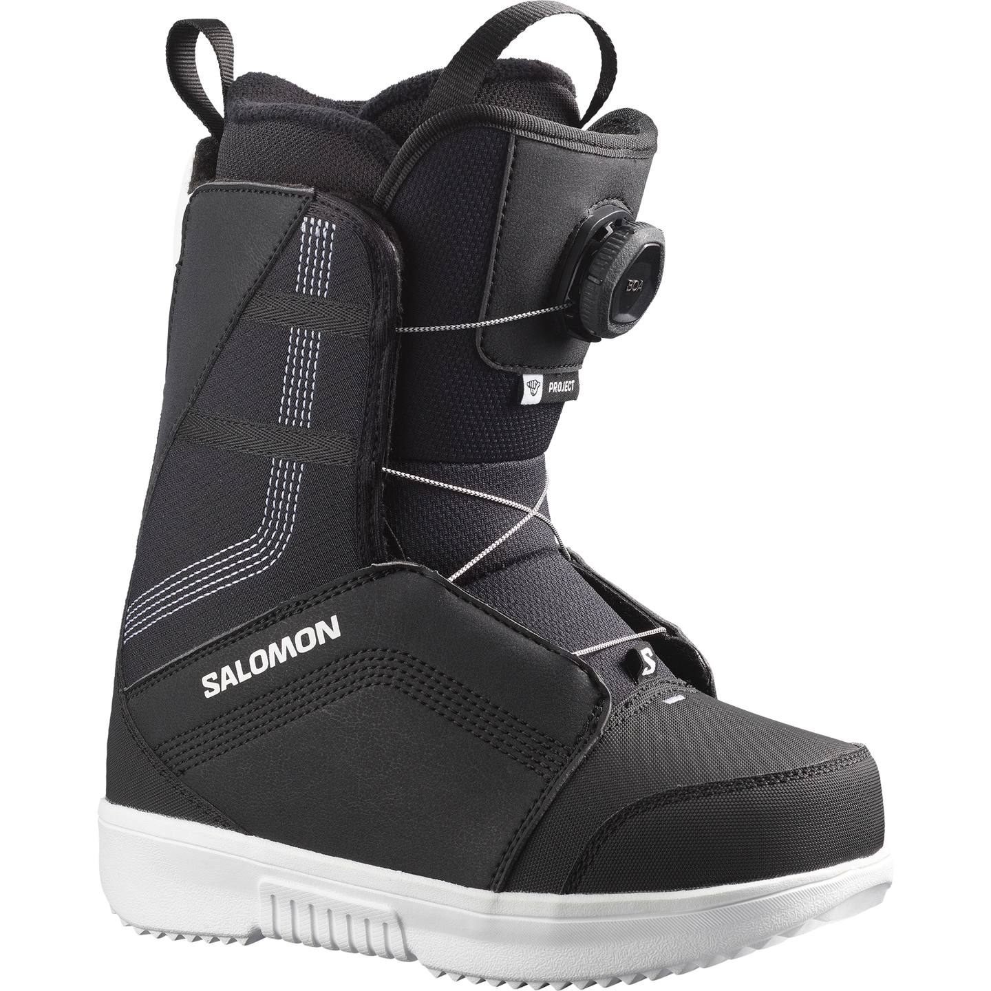 Детские ботинки для сноуборда Salomon Project Boa®, цвет: Чёрный / Белый — фото 1