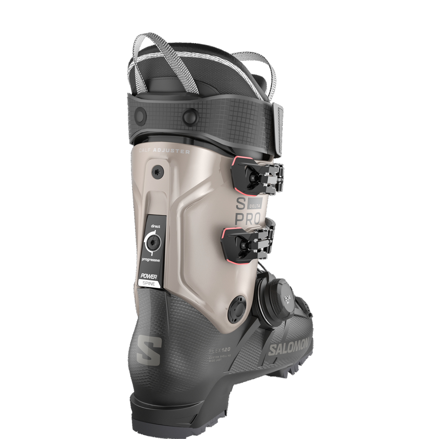 Мужские горнолыжные ботинки Salomon S/PRO Delta Boa® 120, цвет: Чёрный / Кешью — фото 2