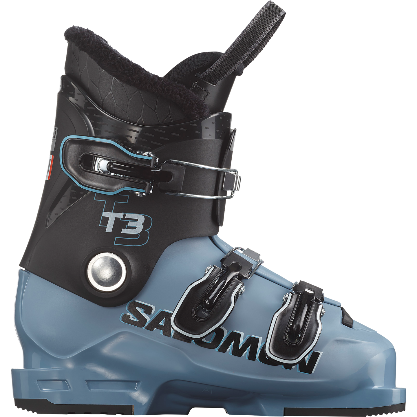 Детские горнолыжные ботинки Salomon T3, цвет: Чёрный / Синий — фото 1