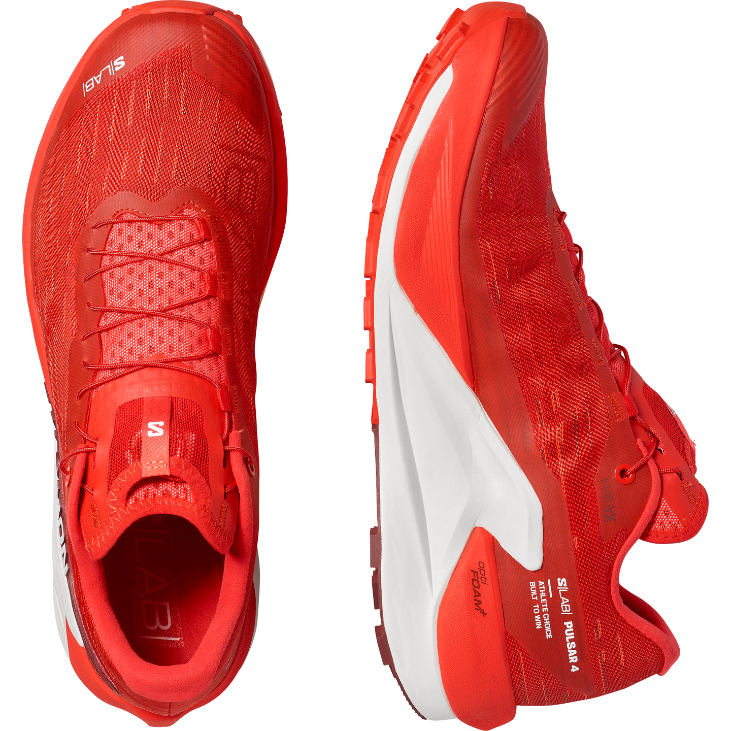 Кроссовки Salomon S/LAB Pulsar 4, цвет: Красный / Ванильный ледяной — фото 2