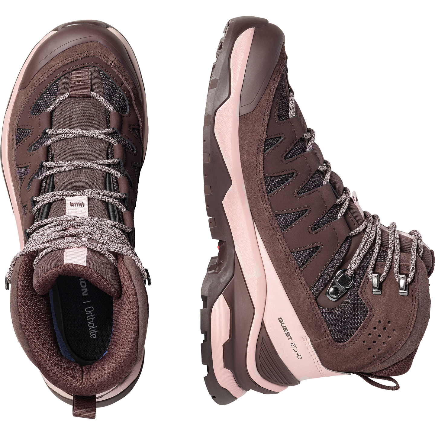 Обувь Salomon Quest Echo Gore Tex, цвет: Чёрный кофейный / Теневой серый — фото 2