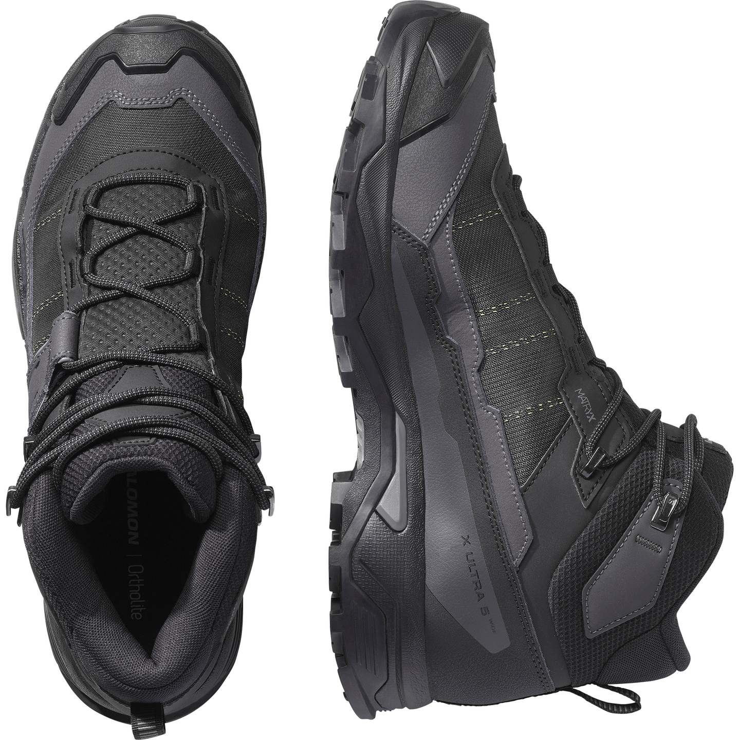 Обувь Salomon X Ultra 5 MID Wide GORE-TEX, цвет: Чёрный / Асфальтовый — фото 2
