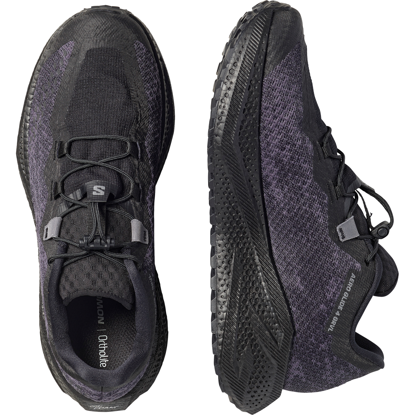 Кроссовки Salomon Aero Glide 4 Grvl, цвет: Чёрный / Асфальтовый — фото 2